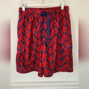 Beverly Hills‎ Polo Club Red and Blue Lobster Swim Trunks Small
